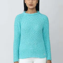 Van Heusen Blue Self Pattern Sweater image 1