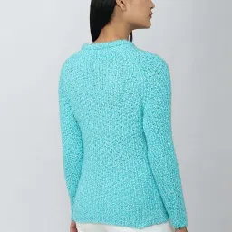 Van Heusen Blue Self Pattern Sweater image 2