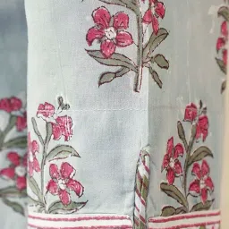 Jaypore Blue Block Printed Straight Fit Kurta image 5