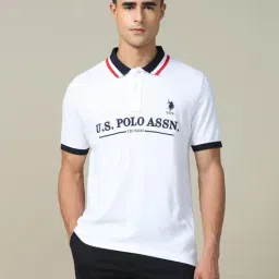 U.S. Polo Assn. White Solid Relaxed Fit T-Shirt-picture-33