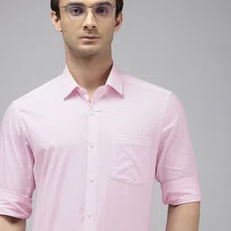 Arrow Self Design Manhattan Slim Fit Opaque Pure Cotton Formal Shirt-picture-31