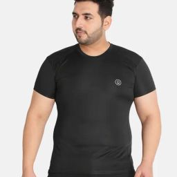 Chkokko Black Relaxed Fit Solid T-Shirts-picture-46