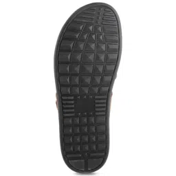 Da Vinchi by Metro Men's Caramel Brown Cross Strap Sandals image 4