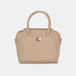 Forever Glam by Pantaloons Taupe Solid Medium Handbag image 2