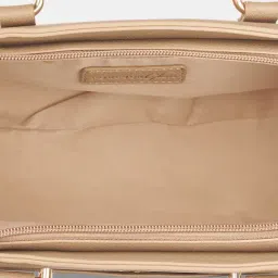 Forever Glam by Pantaloons Taupe Solid Medium Handbag image 5