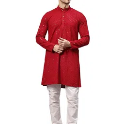 VIBEPRINT Men Mirror Work Kurta-image-30