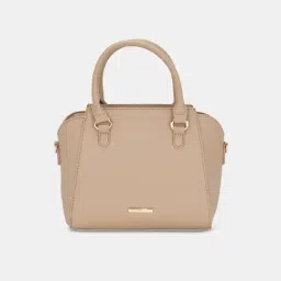 Forever Glam by Pantaloons Taupe Solid Medium Handbag image 4