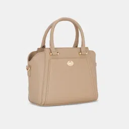 Forever Glam by Pantaloons Taupe Solid Medium Handbag image 3