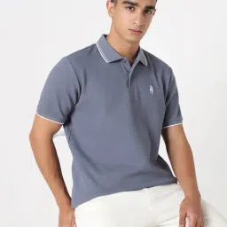 R&B Blue Slim Fit Polo T-Shirt image 5