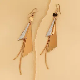 DressBerry Gold-Plated Contemporary Shaped Drop Earrings-picture-27