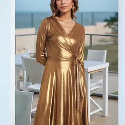 DressBerry Women V-Neck Wrap Dress-image-47