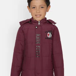 Fort Collins Boys Maroon Solid Padded Jacket image 1