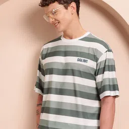 Mast & Harbour Striped Drop-Shoulder Sleeves T-shirt image 1