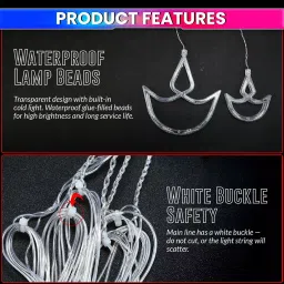 amiciVision Diya Curtain String Light with 138 LEDs Cool White image 5