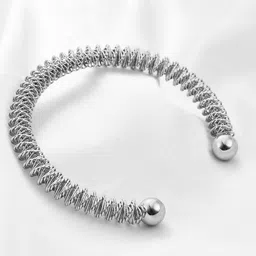 Peora Men Silver-Plated Stainless Steel Kada Bracelet image 3
