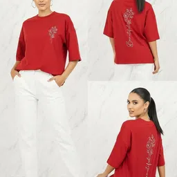 SZN Women Floral Printed Drop-Shoulder Sleeves T-shirt-picture-18