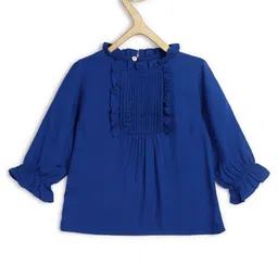 Chuppan Chupai Full Puffed Sleeves Bodice Pleated & Frilled Neckline Top - Blue-picture-28