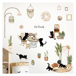 Jaamso Royals Black Cat Family Kids Room Decor Wall Sticker-picture-34