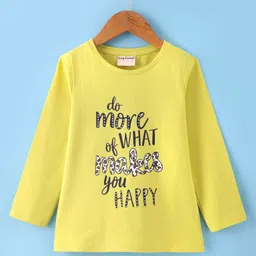 Lazy Bones Sinker Knit Full Sleeves T-Shirt with Text Print - Yellow-picture-28