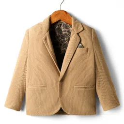 Rikidoos Full Sleeves Ribbed Blazer - Fawn-picture-33