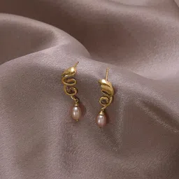 Mia By Tanishq Women 14 Kt Gold Vibe Curl Pearl Earrings-picture-29