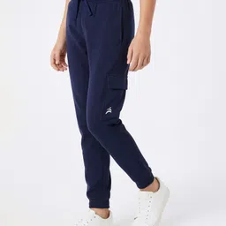 Pine Active Knit Full Length Super Stretch Jogger With Brand Logo Print - Navy Blue image 2