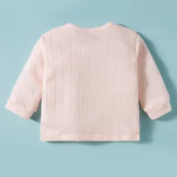 Zero Sinker Knit Full Sleeves Night Suit With Text Print - Peach image 3