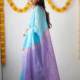 Moda Rapido Woven Design Zari Silk Blend Handloom Saree image 2