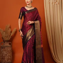 KALINI Zari Pure Silk Mysore Silk Saree image 1