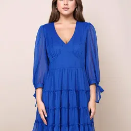 Zink London Blue Fitted Dress-picture-27