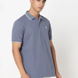 R&B Blue Slim Fit Polo T-Shirt image 4