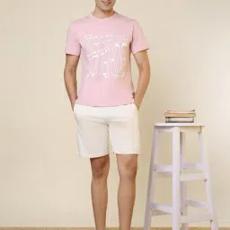 SleepZ by Raymond Multi-Colour Cotton Printed Regular Fit T-Shirt & Shorts Set image 5