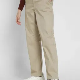American Eagle Beige Cotton Regular Fit Trousers image 3