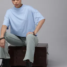 Roadster Drop-Shoulder Sleeves Boxy T-shirt image 2