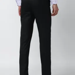 Van Heusen Black Slim Fit Checks Trousers image 2