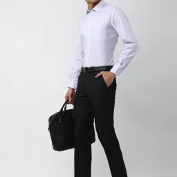 Van Heusen Black Slim Fit Checks Trousers image 5