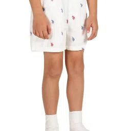 U.S. Polo Assn. Kids White Printed Shorts image 1