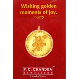 P.C. Chandra Jewellers 24k (999) 10gm Yellow Gold Hanuman Ji Coin Pendant-image-89