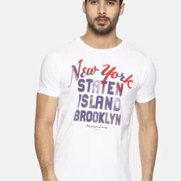 Masculino Latino White Cotton Regular Fit Printed T-Shirt-picture-36