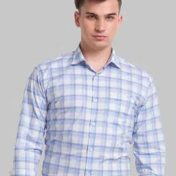 Park Avenue Blue Slim Fit Checks Shirt-picture-42