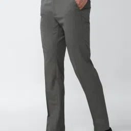 Van Heusen Grey Slim Fit Texture Trousers image 3