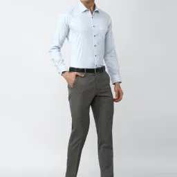 Van Heusen Grey Slim Fit Texture Trousers image 5
