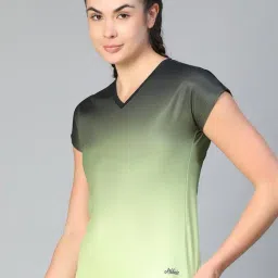 ATHLISIS Neon Green Polyester Solid Sports T-Shirt image 3