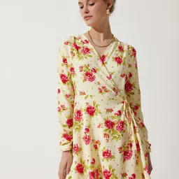 Happiness istanbul Women Floral Printed Wrap Dress-picture-16