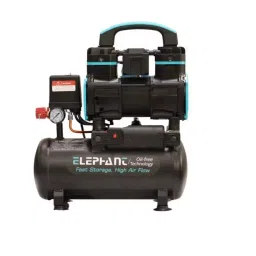 Elephant Oil Free & Noiseless Air Compressor 1.2 HP Power 8 L Tank 100% Aluminium Winding 65 LPM Air Flow, AC08DC-AB19 image 4