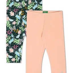 United Colors of Benetton Kids Multicolor Cotton Printed Capris (Pack of 2) image 1