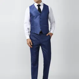 Van Heusen Blue Slim Fit Sef Three Piece Suit image 3