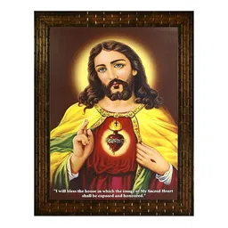 Indianara Grey & Yellow 1 Piece Canvas Religious Wall Paintings-picture-11