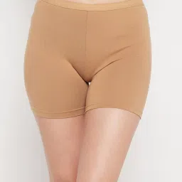 Clovia Beige Cotton Boy Shorts Panty image 1