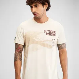 Spykar White Slim Fit Printed T-Shirt-picture-19